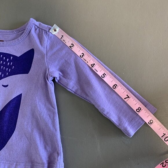 Tea Collection Long Sleeve Owl Graphic Tee T Shirt Knit Purple Girls 3-6 Months - Picture 12 of 13